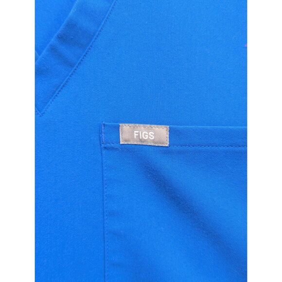 Figs Catarina One Pocket Scrub Top Womens M Healthcare Nurse Doctor Royal Blue - Picture 5 of 11